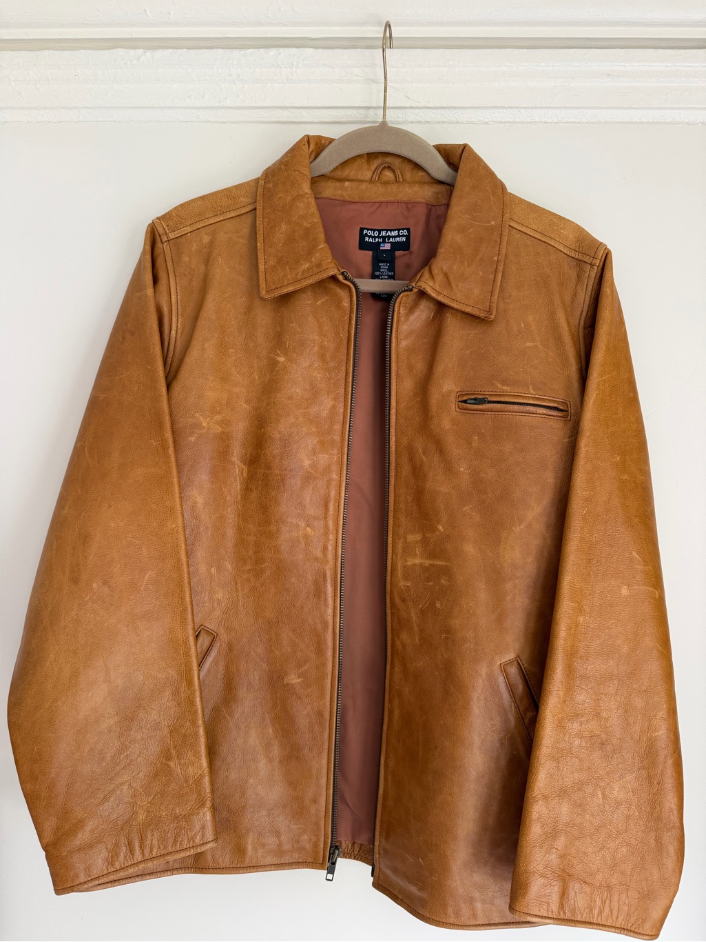 Polo By Ralph Lauren Tan Leather Jacket